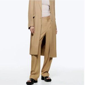 NWT ZARA FLOWY STRAIGHT LEG PANTS Dark mink